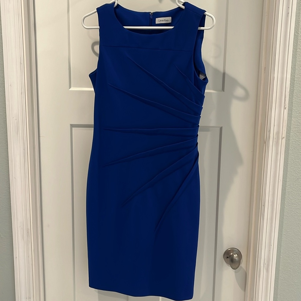 Calvin Klein Sleeveless Sheath Dress with Starburst Detail